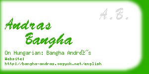 andras bangha business card